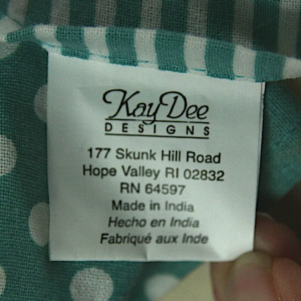 NEW Kay Dee Designs Floral Embroidered Bicycle Stripe Dot Kitchen Bib Full Apron